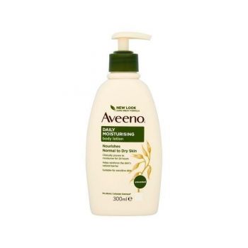 Lotiune hidratanta neparfumata pentru piele uscata, Aveeno Daily Moisturising, 300 ml