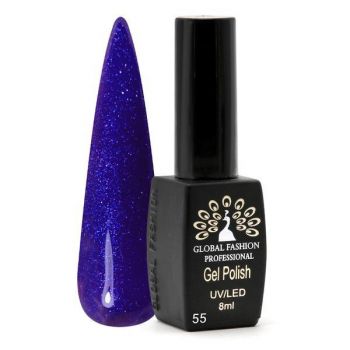 Oja semipermanenta Black Elite, Global Fashion, 8 ml, Albastru 055 ieftina