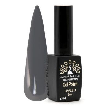 Oja semipermanenta Black Elite, Global Fashion 8 ml, Gri 244 la reducere