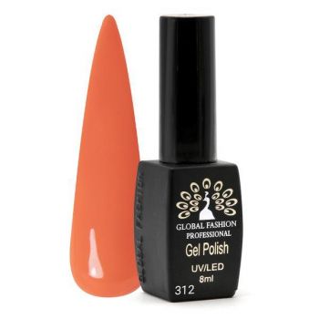 Oja semipermanenta Black Elite, Global Fashion 8 ml, Portocaliu 312 ieftina