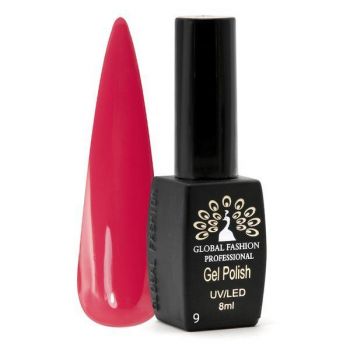 Oja semipermanenta  Black Elite, Global Fashion 8 ml, Rosu 009