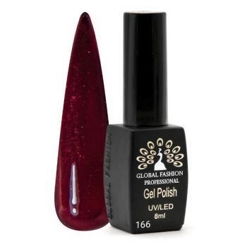 Oja semipermanenta Black Elite, Global Fashion 8 ml, Rosu 166 ieftina