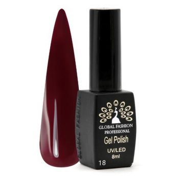 Oja semipermanenta Black Elite, Global Fashion, 8 ml, Rosu bordo 018 la reducere