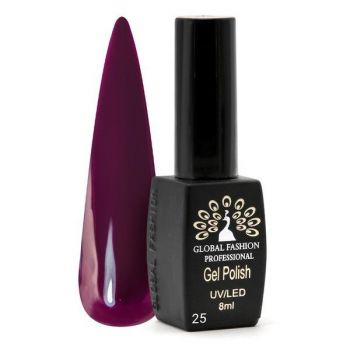 Oja semipermanenta Black Elite, Global Fashion 8 ml, Rosu bordo 025