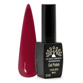 Oja semipermanenta Black Elite, Global Fashion 8 ml, Rosu bordo 338