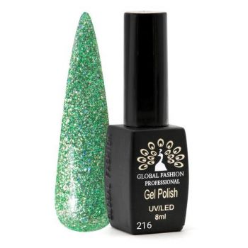 Oja semipermanenta Black Elite, Global Fashion, 8 ml, Verde 216