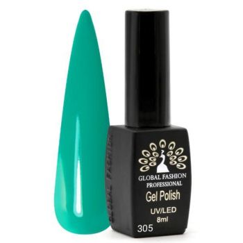 Oja semipermanenta Global Fashion Black Elite 8 ml, Verde 305 ieftina