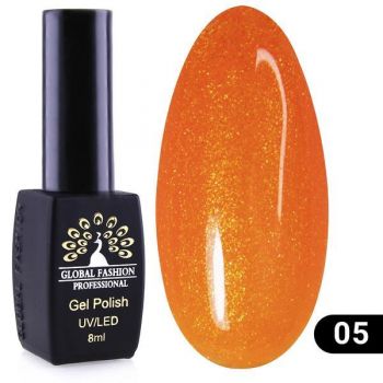 Oja semipermanenta, Global Fashion, Disco Summer, 8 ml, Portocaliu 05