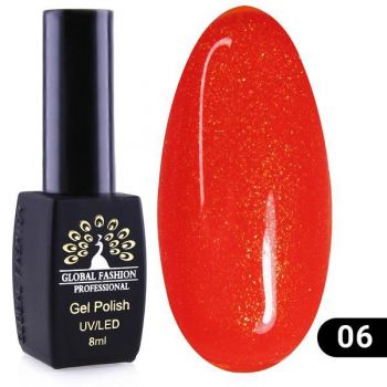 Oja semipermanenta, Global Fashion, Disco Summer, 8 ml, Rosu 06