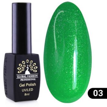 Oja semipermanenta, Global Fashion, Disco Summer, 8 ml, Verde 03 ieftina