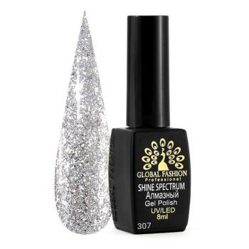 Oja semipermanenta, Global Fashion, Shine Spectrum, 8 ml , Argintiu 307 de firma originala