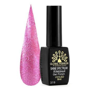 Oja semipermanenta, Global Fashion, Shine Spectrum, 8 ml, Roz 319 ieftina