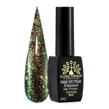 Oja semipermanenta, Global Fashion, Shine Spectrum, 8 ml, Verde 302 la reducere