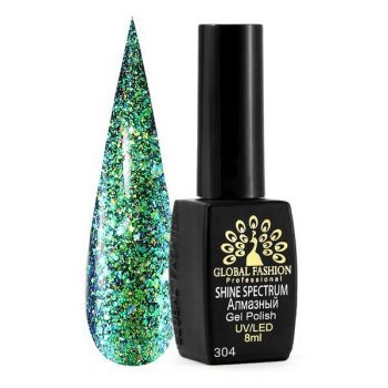 Oja semipermanenta, Global Fashion, Shine Spectrum, 8 ml , Verde 304