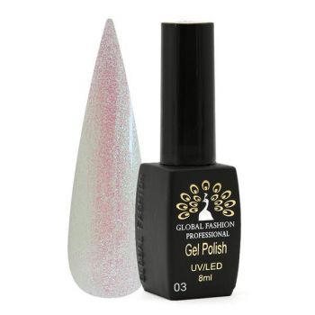 Oja semipermanenta, Global Fashion, Shine Star, 8 ml, Argintiu 03 de firma originala