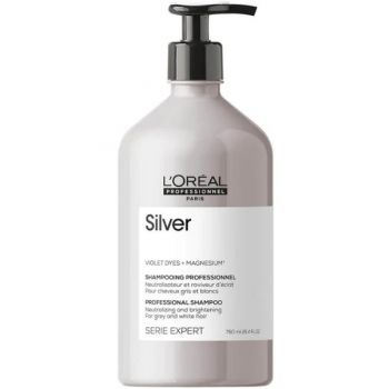 Sampon argintiu pentru par grizonat - L'oreal Professionnel Series Expert Silver, 500ml