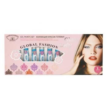 Set 10 gel vopsea in tub, Glam Lady, Global Fashion, 5 gr, Multicolor de firma original