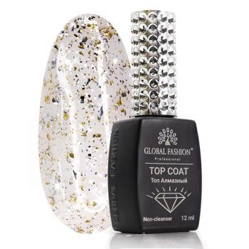 Top Coat Foil Gold Silver, Global Fashion, top/finish, fara strat lipicios, 12 ml ieftina