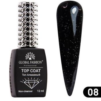 Top Coat Galaxy, Global Fashion, 12 ml, Transparent, 08