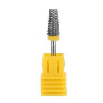 Capat Freza Tungsten Carbid 5 in 1, conic - duritate extra fina XF, galben Capat Freza Tungsten Carbid 5 in 1, conic - duritate extra fina XF, galben