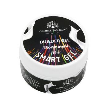 Gel pentru constructie unghii, Global Fashion, Smart Gel, bifazic, 15 g, Milky