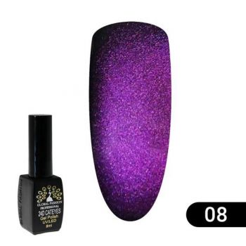 Oja semipermanenta, Global Fashion, 24D 2020 Cat Eye, 8 ml, Violet 08 de firma originala