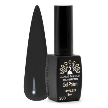 Oja semipermanenta, Global Fashion, Black Elite, 8 ml, Negru 303 la reducere