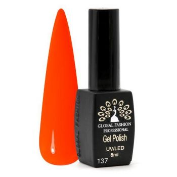 Oja semipermanenta, Global Fashion, Black Elite, 8 ml, Portocaliu 137 la reducere