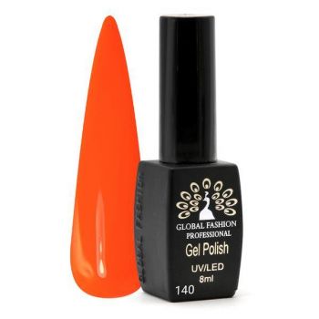 Oja semipermanenta, Global Fashion, Black Elite, 8 ml, Portocaliu 140 la reducere