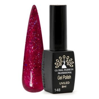 Oja semipermanenta, Global Fashion, Black Elite, 8 ml, Rosu 148 ieftina