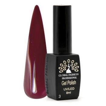 Oja semipermanenta, Global Fashion, Black Elite, 8 ml, Rosu bordo 003