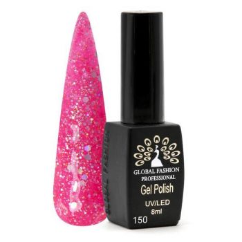 Oja semipermanenta, Global Fashion, Black Elite, 8 ml, Roz 150 ieftina