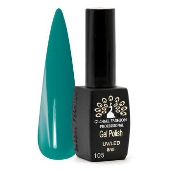 Oja semipermanenta, Global Fashion, Black Elite, 8 ml, Verde 105 ieftina