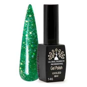 Oja semipermanenta, Global Fashion, Black Elite, 8 ml, Verde 146 de firma originala