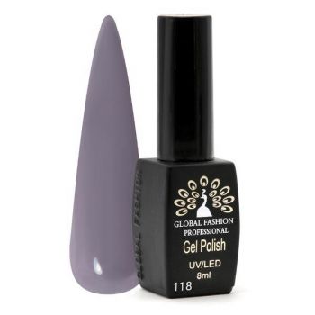 Oja semipermanenta, Global Fashion, Black Elite, 8 ml, Violet Grey 118