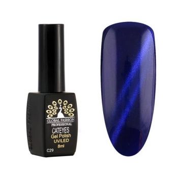 Oja semipermanenta, Global Fashion, Cat Eye, 8 ml, Albastru 29 de firma originala