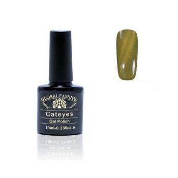 Oja semipermanenta, Global Fashion, Cat Eyes, 10 ml, Verde 77 ieftina