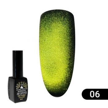 Oja semipermanenta, Global Fashion, Cat Eyes, 24D 8 ml, Verde 06 de firma originala