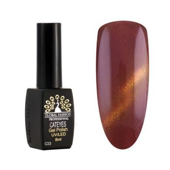 Oja semipermanenta, Global Fashion, Cat Eyes, 8 ml, Maro 23 ieftina