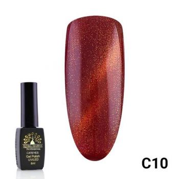 Oja semipermanenta, Global Fashion, Cat Eyes, 8 ml, Rosu 10 ieftina