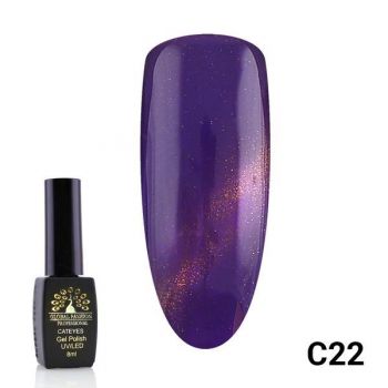 Oja semipermanenta, Global Fashion, Cat Eyes, 8ml, Violet 22 ieftina