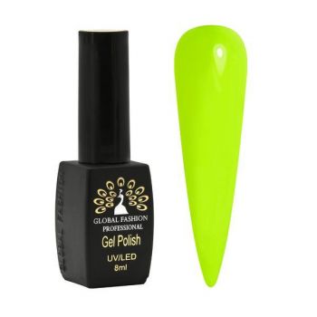 Oja semipermanenta, Global Fashion, Luminous, fosforescenta, 8ml, Verde neon 02