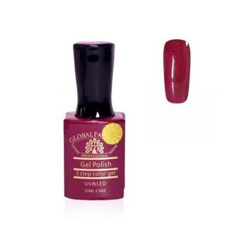 Oja semipermanenta, Global Fashion, Premium, 15 ml, Rosu 087 ieftina