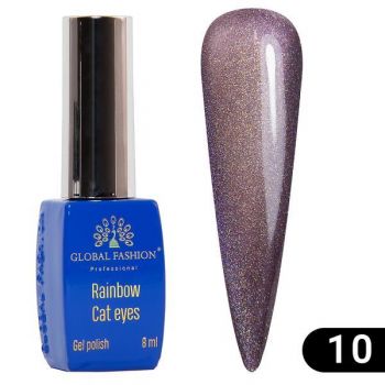 Oja semipermanenta, Global Fashion, Rainbow Laser Cat Eyes, 8 ml, Violet 10