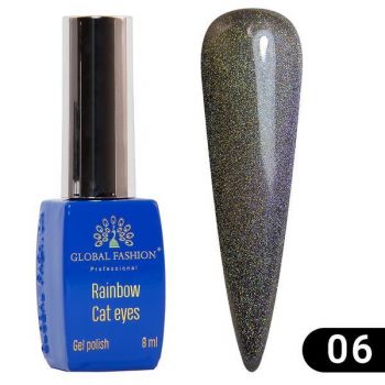 Oja semipermanenta, Global Fashion, Rainbow Laser Cat Eyes, 8ml, Chameleon 06 la reducere