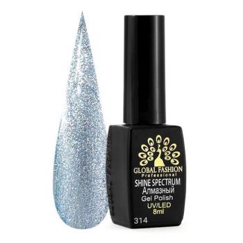 Oja semipermanenta, Global Fashion, Shine Spectrum, 8 ml, Gri 314 de firma originala