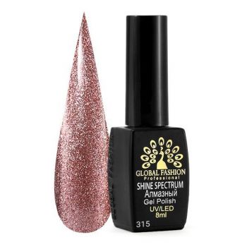 Oja semipermanenta, Global Fashion, Shine Spectrum, 8 ml, Roz 315