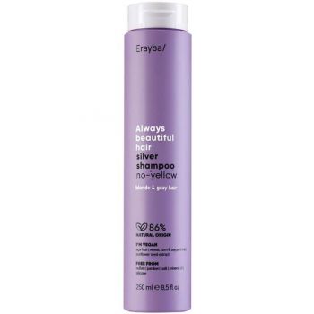 Sampon pentru Repararea Parului Blond & Neutralizarea Tonurilor Galbene - Erayba/ ABH Silver Shampoo No-Yellow 250 ml