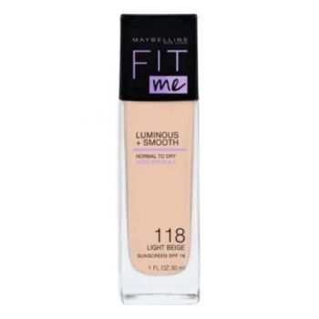 Fond de ten Maybelline - Fit Me Luminous & Smooth Light Beige 118, 30ml la reducere