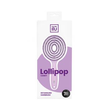 Perie de par violet Ilu Hairbrush Detangling Lollipop Purple Candy ieftin